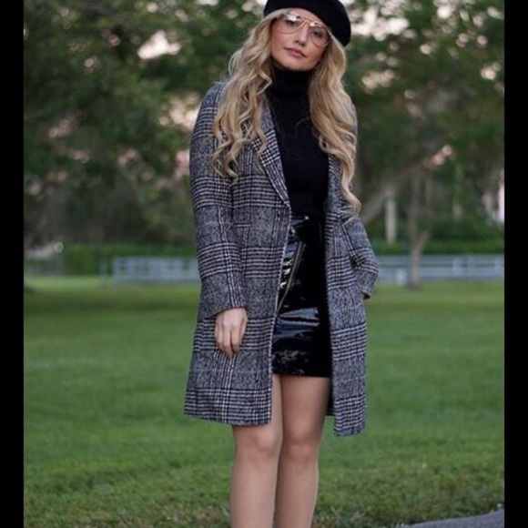 Single button plaid coat - Picture 2 of 8